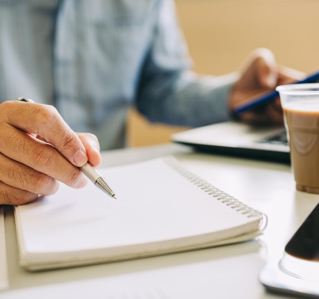 businessman working on marketing data analysis of company project financial report